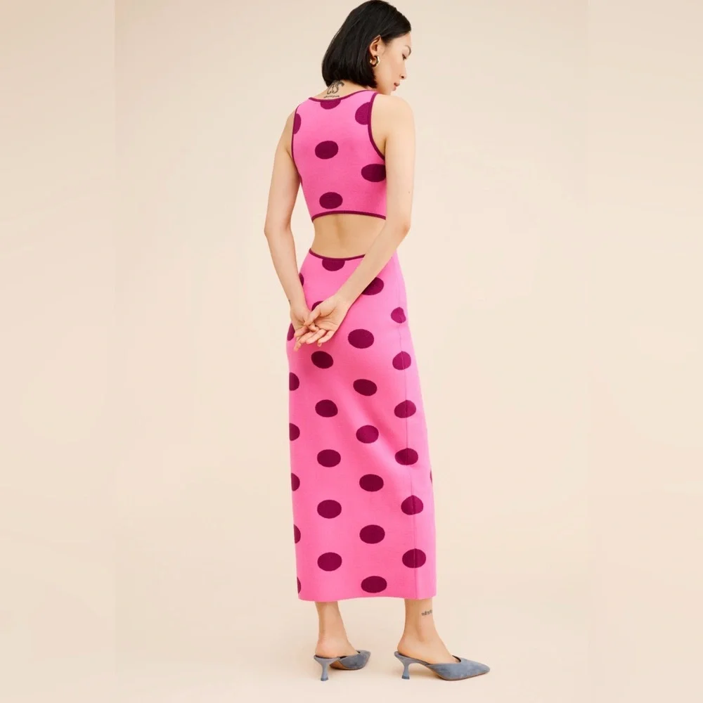 EUC The Wolf Gang Mira Sleeveless Knit Maxi Dress size Large - Picture 4 of 13